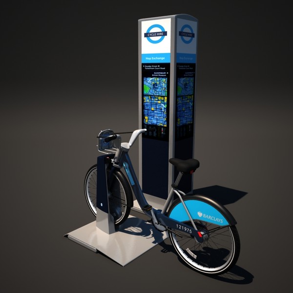 barclays cycle hire 3d max - Barclays Cycle Hire by cermaka